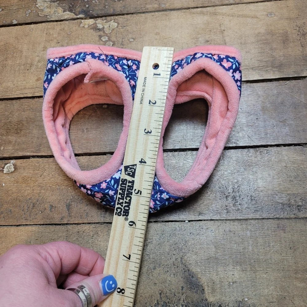 Floral Pet Harness with Pink Trim